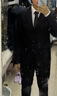 卡度顿西服套装男三件套职业商务小西装正装外套男修身新郎伴结婚礼服 黑色双扣【西服+西裤+衬衫】 2XL 【126-140斤】+8件礼品 实拍图