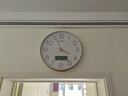 康巴丝（Compas）电波钟自动对时静音挂钟教室客厅考场钟表挂墙 C6219AY轻奢金35cm 实拍图