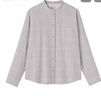 MUJI女式 法兰绒 立领衬衫  浅灰色格纹 S 实拍图