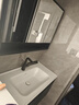 皇生金智能浴室柜陶瓷一体盆洗脸盆柜卫生间卫浴洗漱台简约洗手盆柜组合 轻奢灰+智能镜柜半+陶瓷盆 90cm 实拍图