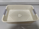 名创优品同款 杂物收纳筐塑料桌面收纳盒厨房橱柜零食玩具整理筐 奶油色矮款大号 实拍图