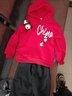 欧遥男童加绒套装新款宝宝衣服秋冬儿童卫衣韩版中小童保暖连帽两件套 酒红色熊猫挂件套装（加绒） 90 码 建议1-2岁 体重15-25斤 实拍图