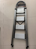 杜邦（DU PONT）梯子家用折叠铝合金梯加厚人字梯登高梯爬步安全梯扶梯楼银色4步 实拍图