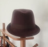 Mr DUCK秋冬季男士帽子潮英伦礼帽男大号加厚保暖羊毛呢绅士帽复古爵士帽 MW13038羊呢料-深咖色  (时尚经典款） M（适合56-58cm头围） 实拍图