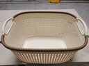 今皓仿藤编镂空收纳筐零食收纳盒 厨房手提塑料篮子桌面长方形收纳篮 大号 实拍图