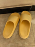 朴西新款EVA踩屎感厚底拖鞋女士居家室内情侣拖鞋男 黄色 39-40 实拍图