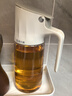 居元素 玻璃油壶自动开合油瓶防漏不挂油大容量酱油醋调味瓶500ml奶油白 实拍图