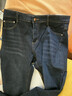 梦特娇（MONTAGUT）春夏季男士商务水洗牛仔裤猫须直筒长裤弹力舒适休闲裤 深蓝 33  实拍图