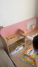 读书郎儿童学习书桌椅套装多功能可升降中小学生桌椅子写字家用课桌 1米楹木桌+加高书架+追背椅 粉 实拍图