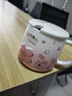 贝瑟斯马克杯 陶瓷杯喝水杯子咖啡杯樱花浮雕泡茶杯带盖办公家用水杯子 实拍图