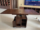 法莎蒂升降茶几折叠移动推车实木茶台茶桌小户型客厅多功能餐桌 【胡桃色】可移动升降折叠小推车边几 实拍图