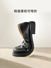 百丽马衔扣乐福鞋女2026新款春夏平跟百搭单鞋小皮鞋Z3B1DAA6 黑色 39 实拍图