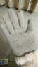 目丸保暖手套女士冬季骑行防寒骑车触屏防风加绒针织秋冬天棉手套可爱 卡其色 默认1 实拍图