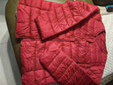 轻薄棉服女保暖内胆短款大码显瘦外套秋冬圆领外套女装 酒红色 3XL 建议110-125斤 实拍图