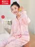 红豆儿童睡衣套装女童四季纯棉家居服长袖长裤翻领两件套M3510桃白165 实拍图