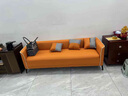 华莱德简约现代科技布艺沙发小户型客厅双人出租房卧室公寓三人简易网红 橙 双人座 实拍图