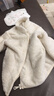 优衣库婴幼儿宝宝长绒摇粒绒拉链茄克长袖外套478434 01 乳白色 100 实拍图