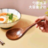 Edo大号吃饭勺 日式圆口家用榉木干饭勺吃播专用长柄木质搅拌喝汤勺 实拍图