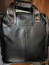 斐格男士手提包真皮商务公文包男包单肩斜挎包男士肩包手提文件包礼物 棕色小号(真皮/竖款) 竖款 实拍图