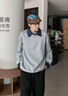 Foss Phil美式复古撞色假两件POLO衫男春秋季宽松半拉链卫衣WY503暮云灰XL 实拍图