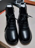 强人羊毛保暖女棉靴冬季头层牛皮时尚马丁靴女靴 JDC271008 黑色 40 实拍图