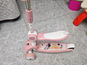 钰贝嘉儿童滑板车1-3—6-12岁可折叠可坐可骑滑男宝女宝踏板滑滑溜溜车 太空粉+闪光轮+音乐+可折叠座椅 闪光轮带座椅 实拍图