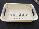 名创优品同款 杂物收纳筐塑料桌面收纳盒厨房橱柜零食玩具整理筐 奶油色/白色矮款中号 实拍图
