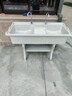 石英石洗衣池阳台家用洗衣台带搓板大理石洗衣槽一体成型水池水槽 新一代加厚120双池款坚固不摇晃 实拍图