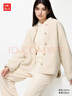 优衣库女装男装仿羊羔绒摇粒绒休闲开衫长袖宽松外套冬新款479616 01 乳白色 XS 实拍图