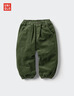 优衣库婴幼儿宝宝灯芯绒长裤/宽松休闲裤裤子25秋冬新款478838 57 深橄榄色 100 实拍图