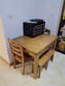 南之安 全实木餐桌餐厅小户型家用长方桌伸缩折叠吃饭桌椅自动跳拉台 茶色 标准版 一桌2椅2凳 实拍图