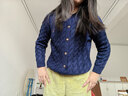 纳维凯尔（Navigare）女童毛衣秋季儿童毛衫开衫中大童针织衫外套新麻花开衫深蓝160 实拍图