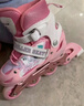 361°儿童轮滑鞋初学者男童女童溜冰鞋闪光轮旱冰鞋尺码可调节 粉色L码 实拍图