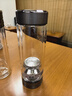 希诺双层玻璃杯磁吸式茶水分离杯子男高档茶杯水杯XN-7013烟灰 370mL 实拍图