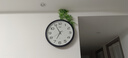 康巴丝（Compas）挂钟客厅2025款简约办公日历钟表石英钟表挂墙时钟 c3519黑白直径39cm 实拍图