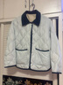 雪中飞轻薄羽绒服女短款新款拼接撞色翻领秋冬菱格衬衫领外套 云水蓝 M (160) 实拍图
