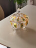 Eisch珐琅镀金玻璃水果盘客厅茶几带盖糖果盒 糖果盘缸 零食水果盘盅 珐琅刻花矮脚款 实拍图