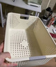名创优品同款 杂物收纳筐塑料桌面收纳盒厨房橱柜零食玩具整理筐 奶油色高款中号 实拍图