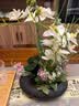 蝴蝶兰仿真花小盆栽假花插花套装客厅餐桌酒店桌面花艺装饰品摆件 黑瓷+白色花 实拍图