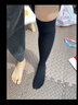 猫人jk小腿袜秋冬空调袜护膝显瘦高筒棉袜女士长袜黑色过膝长筒袜3黑 实拍图