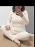 雅鹿保暖内衣女加绒加厚女士保暖衣打底衫美体亲肤学生秋衣秋裤套装冬 黑色【上衣+裤子】 羊绒蚕丝 2XL （121-139斤） 实拍图