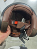 野马（YEMA）头盔3c认证新国标A类633S 秋冬季男女通用电动摩托车安全帽防冻保暖防雾3/4盔 卡其白攀登花 实拍图