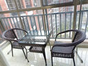 馨逸居 阳台茶几藤椅三件套家用休闲PE藤编户外餐桌椅庭院露台喝茶桌椅 65整装方桌+2椅（加厚款） 实拍图