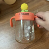 皇宠儿童牛奶杯PPSU吸管杯宝宝幼儿园喝水泡奶杯带手柄学饮杯 橙330ml 实拍图