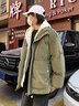 马克华菲外套男冬季加厚棉衣复古假两件袄子男士面包服羽绒棉服 军绿色 L 实拍图