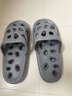 洁丽雅【买一送一】卫生间可用拖鞋女浴室洗澡镂空漏水防滑凉拖鞋男夏季 粉色+灰色【1.0常规款 洞大漏水才够快】 37-38 女+男42-43 实拍图