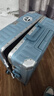左汀行李箱铝框拉杆箱加厚结实抗压旅行箱登机箱大容量学生密码箱皮箱 浅灰蓝 24英寸 ，适合3-5天中途旅行 实拍图