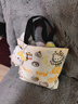 kitty帆布包大容量春夏新款卡通帆布包可爱通勤包小众百搭手提包 KT猫【黄色-无挂件】 实拍图