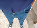 罗蒙（ROMON）男士牛仔裤男秋冬商务休闲裤男弹力直筒男裤厚款深档直筒长裤高腰 深蓝+浅蓝【春秋】 厚款 32 【腰围2尺5建议125-135斤】 实拍图