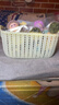 箱包皮具女士手提包仿藤编桌面收纳篮衣物厨房零食收纳筐 1个装【手提藤编篮】 实拍图